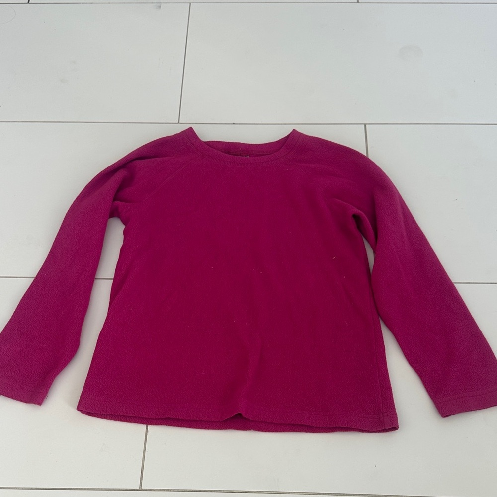 REI Kids Long Sleeve Magenta Top 8 Girls fleece cozy